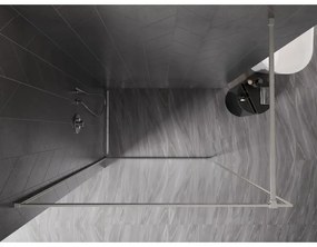 Mexen, Mexen Kioto-XF sprchová stena s rámom 80 x 202 cm, priehľadná 10 mm, matný nikel - 800-080-104-97-00-X