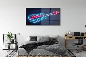 Obraz plexi Gitara neónový nápis 140x70 cm