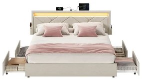 Manželská postel s LED osvetlením 140 cm RMB827LH01