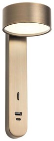 Redo 01-4642 - LED nástenné svietidlo SADES LED/6W/230V CRI 90 USB bronzové
