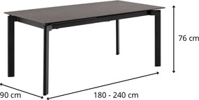 Rozkladací jedálenský stôl Palermo 180/240 cm čierny