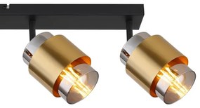 Globo 15560-4 - Bodové svietidlo MILLEY 4xE27/40W/230V čierna/mosadz