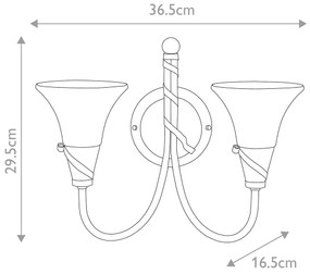 Elstead EM2-COPPER - Nástenné svietidlo EMILY 2xE14/40W/230V