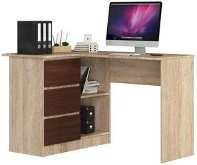 Rohový PC stolík Bodhi  (dub sonoma + wenge) (L). Vlastná spoľahlivá doprava až k Vám domov. 1069604