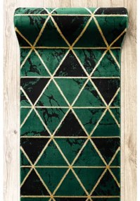 Behúň EMERALD exkluzívny 1020 glamour, marmur, trojuholníky zelený/zlatý