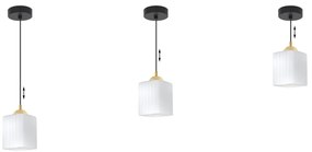 Závesné svietidlo Riffle Square, 1x biele sklenené tienidlo, b/g