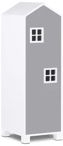 Detská skriňa domček 126 cm - šedá