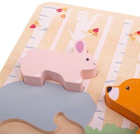 Bigjigs Baby Drevené puzzle Woodland