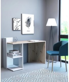 Písací stôl MARLO dub artisan/biela