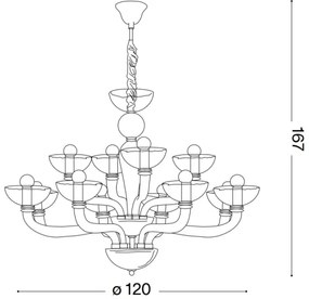 Ideal Lux - Luster na reťazi CASANOVA 16xE14/40W/230V pr. 120 cm číra