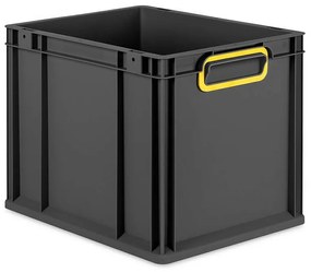 Sada 4 kusov - Eurobox Next Gen 2.0 Cycle - Stohovateľný kontajner s uzavretými rukoväťami - Žltý - 400 x 300 x 320 mm - Antracit