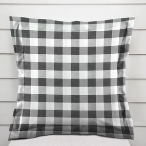 Biante Dekoračná obliečka na vankúš s lemom Rebeka RE-010 Sivo-biela kocka veľká 60 x 60 cm