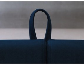 Tmavomodrá čalúnená dvojlôžková posteľ s úložným priestorom s roštom 180x200 cm Jade – Bobochic Paris