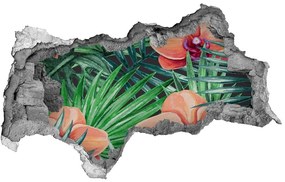 Nálepka 3D diera na stenu betón Orchidea nd-b-107940636