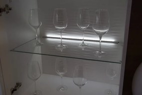 Obývacia stena Caracas Media, dub/biely lesk, s osvetlením