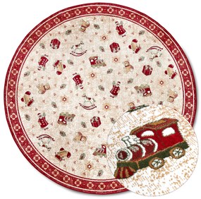 Villeroy & Boch, Kusový koberec Villeroy & Boch Toy's delight so strihaným vlasom 106217 Red, Multicolor kruh, 160x160 (priemer) kruh, červená, obývacia izba