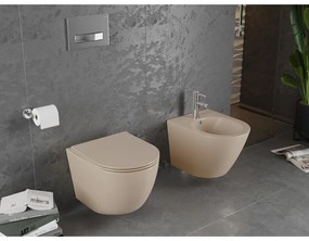 Mexen Lena, závesná toaletná misa 480x360x355 mm s pomaly padajúcim sedátkom, cappuccino matná, 30224064