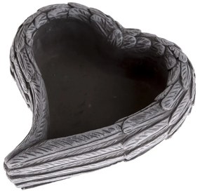 Pietna dekorácia Betónový kvetináč Srdce, 17,5 x 6,5 x 16 cm