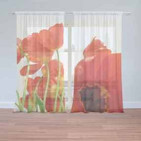 Sablio Záclony Tulipány: 2ks 150x250cm