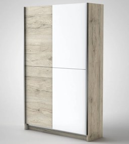 Šatníková skriňa Heimo, 125 cm, dub san remo/biela