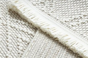 Koberec NANO EN14A Diamanty, slučkový, plocho tkaný, biely