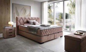 Posteľ Reve 180x200 cm, tmavo ružová látka