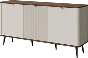 Trojdverová komoda 160 cm so skrinkami Marly kašmír/orech