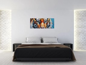 Obraz - Pohľad tigra, maľba (120x50 cm)