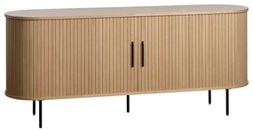 Nízka komoda v dekore duba s posuvnými dverami v prírodnej farbe 76x180 cm Nola – Unique Furniture