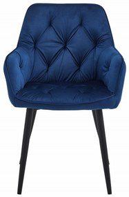 Dekorstudio Elegantná zamatová stolička JORK - tmavomodrá