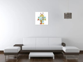 Gario Obraz s hodinami Usmiaty robot Rozmery: 40 x 40 cm