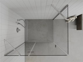 Mexen Roma, sprchovací kút 105 (dvere) x 80 (stena) cm, 6mm číre sklo, chrómový profil, 854-105-080-01-00