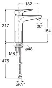 Roca A5A3D90C00 - Umývadlová batéria ATLAS 21,7 cm lesklý chróm