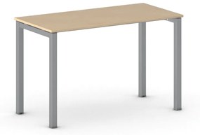 Stôl PRIMO SQUARE so sivostriebornou podnožou 1200 x 600 x 750 mm, buk
