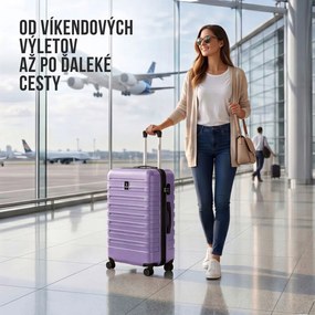 Sada škrupinových cestovných kufrov NEW YORK, 3-dielna, ABS, svetlá fialová Deuba