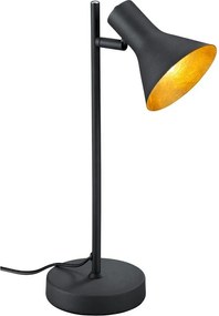 Čierna kovová stolová lampa s kovovým tienidlom (výška 39 cm) Nina – Reality