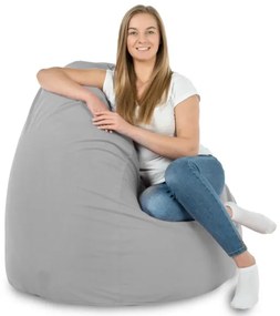 Plyšový sedací vak SAKO svetlosivý