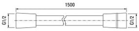 LOTOSAN LS45730 Sprchová hadica hladká, s ložiskom (AntiTwist), dĺžka 150 cm 150 cm čierna
