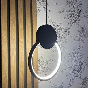 Toolight - LED závesné stropné kruhové svietidlo APP852-CP, čierna, OSW-07021
