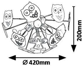 Rabalux 6389 - Detský prisadený luster BIRDY 3xE14/40W/230V