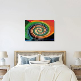 Abstraktný sklenený obraz - farebná špirála (70x50 cm)