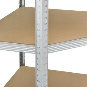 InternetovaZahrada Rohový regál - 160x75x40-75 cm - strieborný