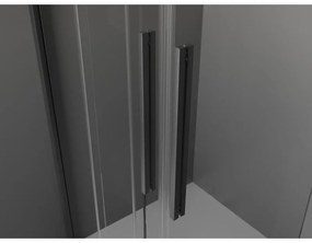 Mexen Velar L Duo, sprchový kút s posuvnými dverami 90 x 90 cm, 8mm číre sklo, grafit brúsený, 871-090-090-02-03-66