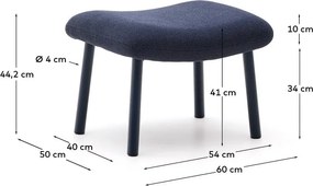 Tmavomodrá podnožka Inari – Kave Home