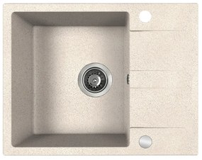Kuchinox Laut, 1-komorový granitový drez 560x440x174 mm + sifón, béžová, LAV-SBZ_413Y