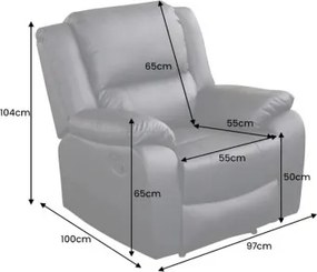 Kreslo Relax 47595 Hollywood - Čierne  - Komfort-nábytok