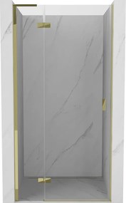 Mexen Mist-H L, 1-krídlové sprchové dvere ľavé 85 cm, číre sklo, zlatý lesklý profil, 8A5L-085-000-50-00-L