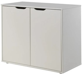 Biela vyvýšená detská posteľ z borovicového dreva s úložným priestorom s roštom 90x200 cm Scott – Vipack