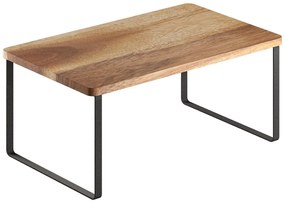 Drevená prídavná polička v matne čierno-prírodnej farbe 32x19 cm York – Metaltex