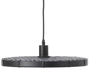 Čierne ratanové svetlo Paloma s výpletom - Ø 40 * 3cm / E27